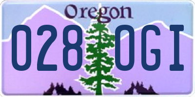 OR license plate 028OGI