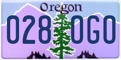 OR license plate 028OGO