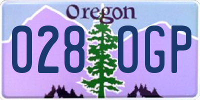 OR license plate 028OGP