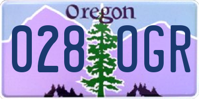 OR license plate 028OGR