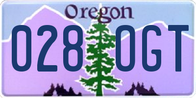 OR license plate 028OGT