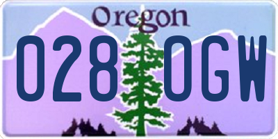 OR license plate 028OGW