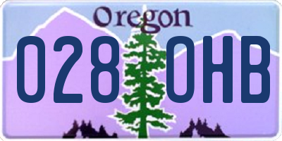 OR license plate 028OHB