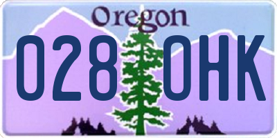 OR license plate 028OHK