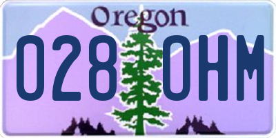 OR license plate 028OHM