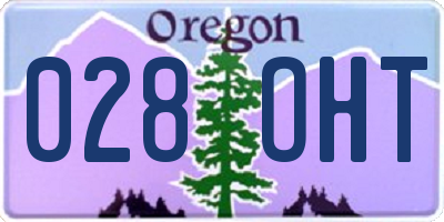 OR license plate 028OHT