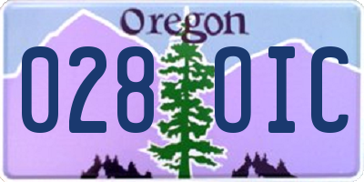 OR license plate 028OIC