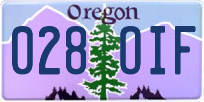OR license plate 028OIF