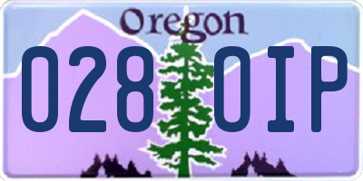 OR license plate 028OIP