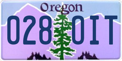 OR license plate 028OIT