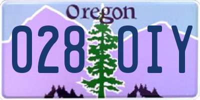 OR license plate 028OIY