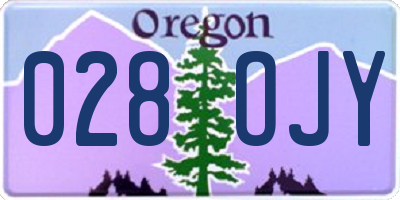 OR license plate 028OJY