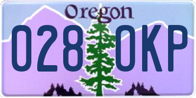 OR license plate 028OKP