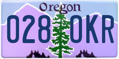 OR license plate 028OKR