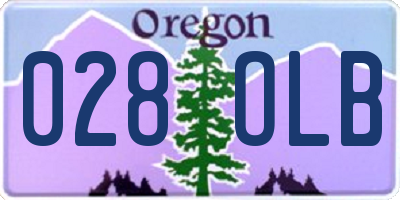 OR license plate 028OLB