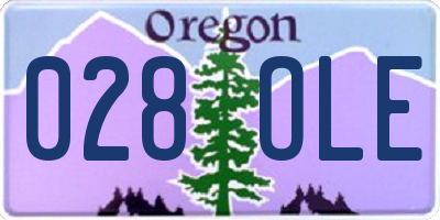 OR license plate 028OLE