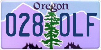 OR license plate 028OLF