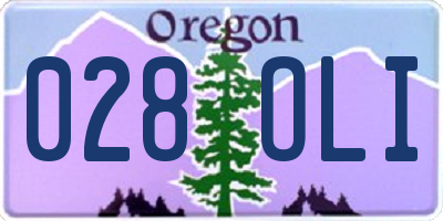 OR license plate 028OLI