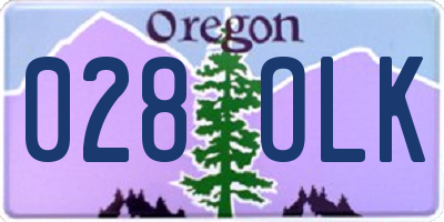 OR license plate 028OLK