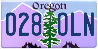 OR license plate 028OLN