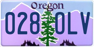 OR license plate 028OLV