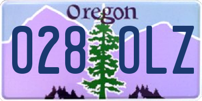 OR license plate 028OLZ