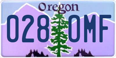 OR license plate 028OMF