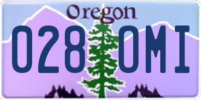 OR license plate 028OMI