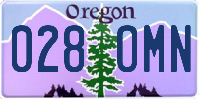 OR license plate 028OMN