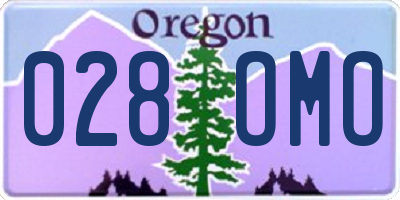 OR license plate 028OMO