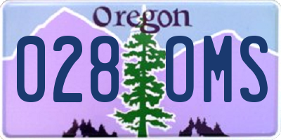 OR license plate 028OMS
