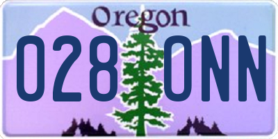 OR license plate 028ONN