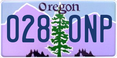 OR license plate 028ONP