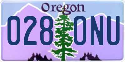 OR license plate 028ONU