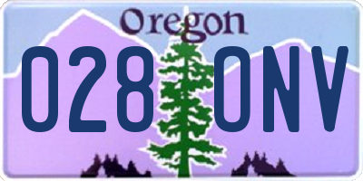 OR license plate 028ONV