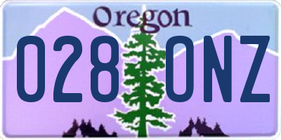 OR license plate 028ONZ