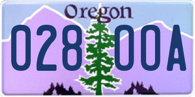 OR license plate 028OOA
