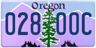 OR license plate 028OOC