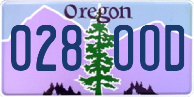 OR license plate 028OOD