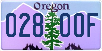 OR license plate 028OOF