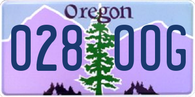 OR license plate 028OOG