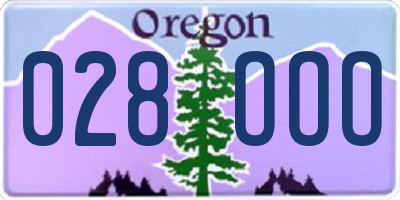 OR license plate 028OOO