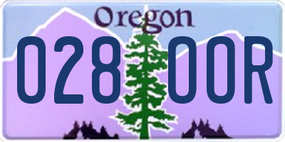OR license plate 028OOR