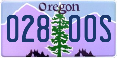 OR license plate 028OOS