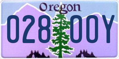 OR license plate 028OOY
