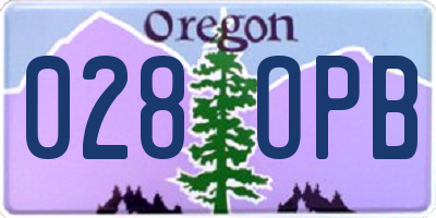 OR license plate 028OPB