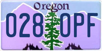 OR license plate 028OPF