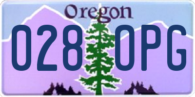 OR license plate 028OPG