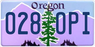 OR license plate 028OPI