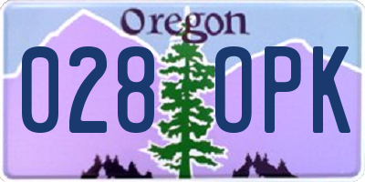 OR license plate 028OPK